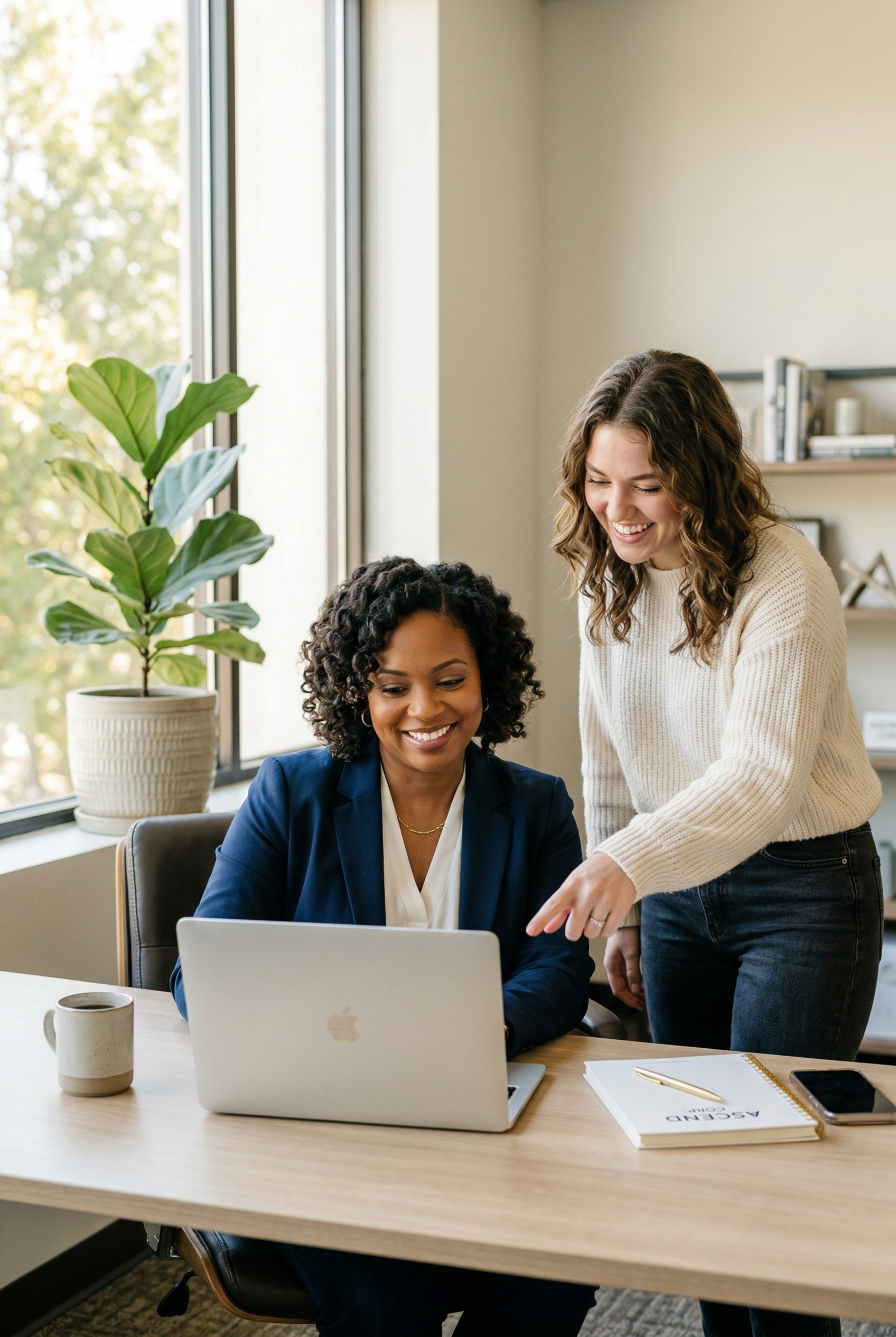 Executive assistant working in a professional office environment