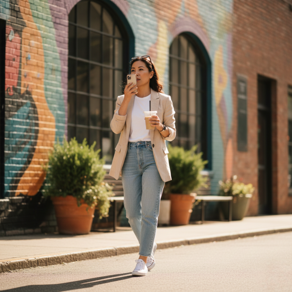 talking on phone outside